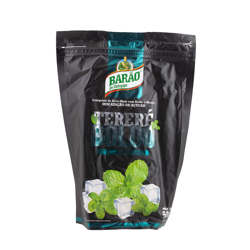 BARÃO Mate-Tee mit Minze und Boldoblättern - Erva Mate com Menta e Boldo, 500g