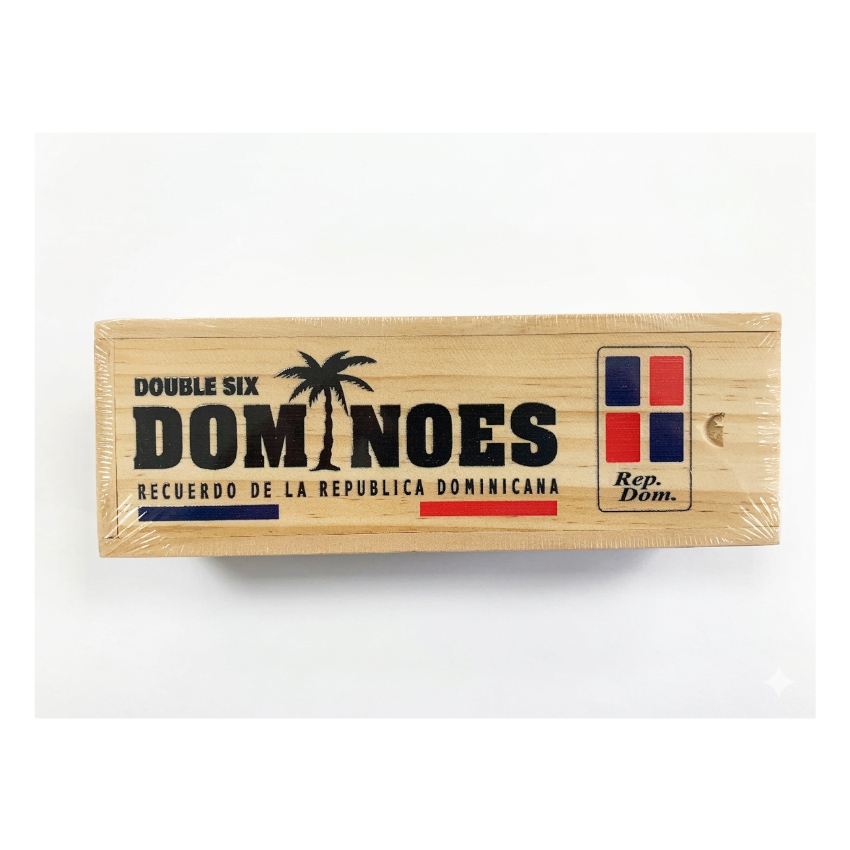 DOUBLE SIX Juego de Domino en Caja de Madera