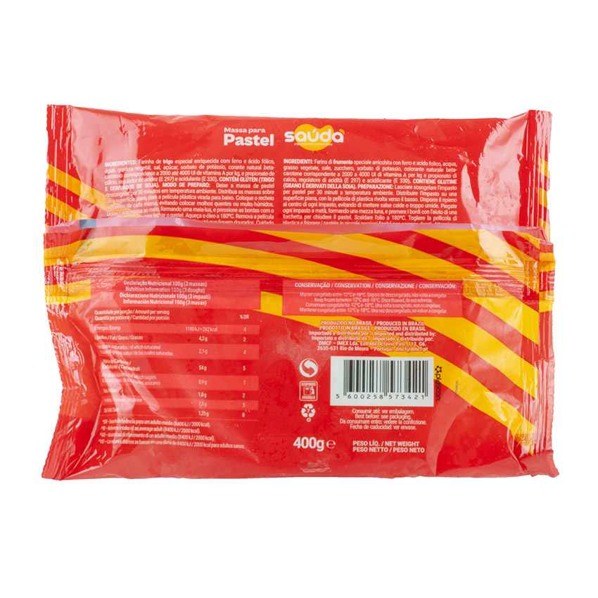 SAÚDA Dough für Pastel - Massa de Pastel de Disco, 400g,  (Tiefkühlprodukt)