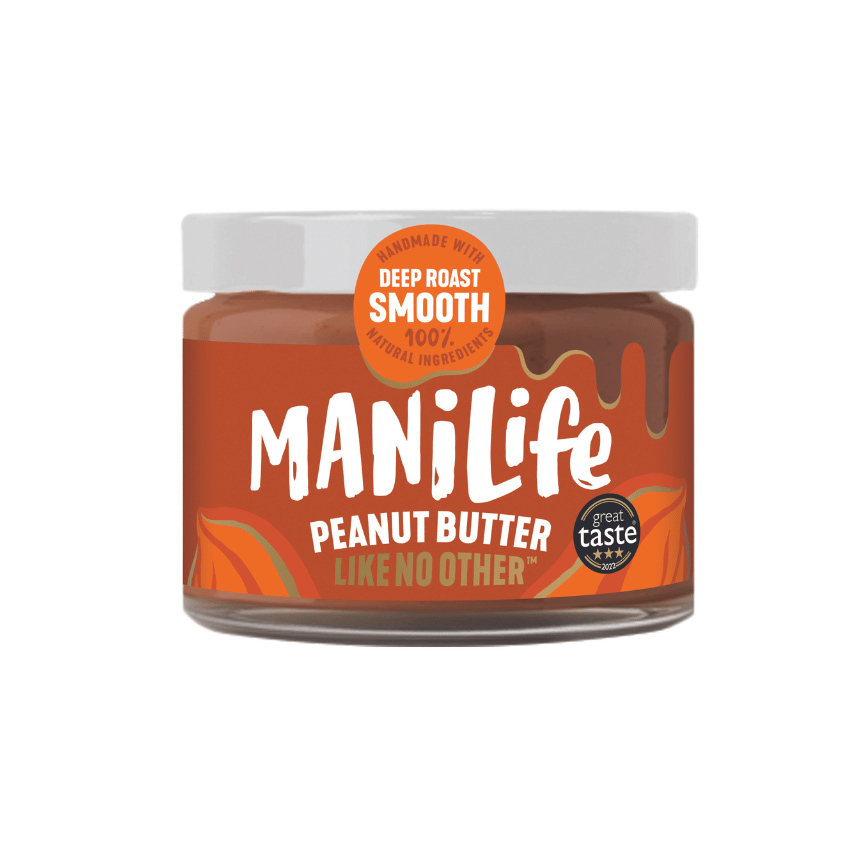 MANILIFE Deep Roast Smooth Peanut Butter - Erdnussbutter aus gerösteten Erdnüssen, 275g