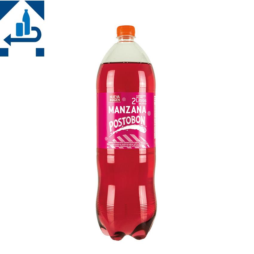 POSTOBON Manzana - Apfel-Erfrischungsgetränk -DPG- Gaseosa Manzana, PET 2 L