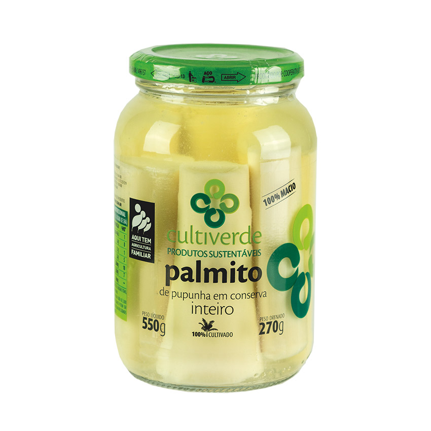CULTIVERDE Palmherzen aus Brasilien - Palmito de Pupunha 550g - Abtropfgewicht 270g