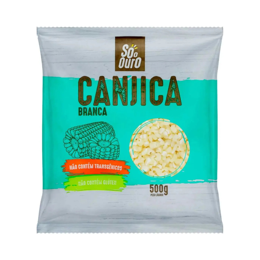 SÓ O OURO maiz Blanco, sin OGM - Canjica Branca de Milho não Transgênico, 500g