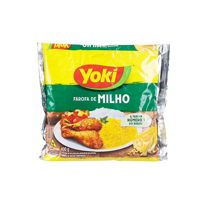YOKI Gewürztes Maismehl Farofa Pronta de Milho 400g