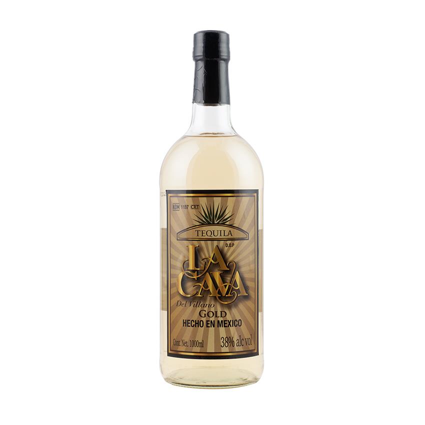LA CAVA DEL VILLANO Gold - Brauner Tequila - Tequila Oro , 38% vol., 1000ml