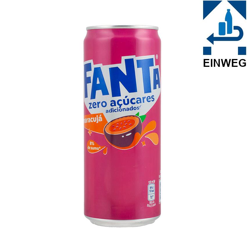FANTA Maracuja Erfrischungsgetränk - Refrigerante de Maracujá sem açúcar, 330ml --DPG--