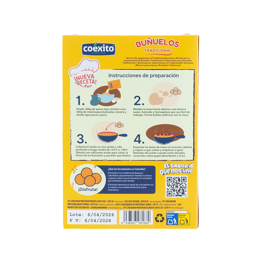 COEXITO Mistura Pronta para Buñuelos - Mezcla Lista para Buñuelos 400g