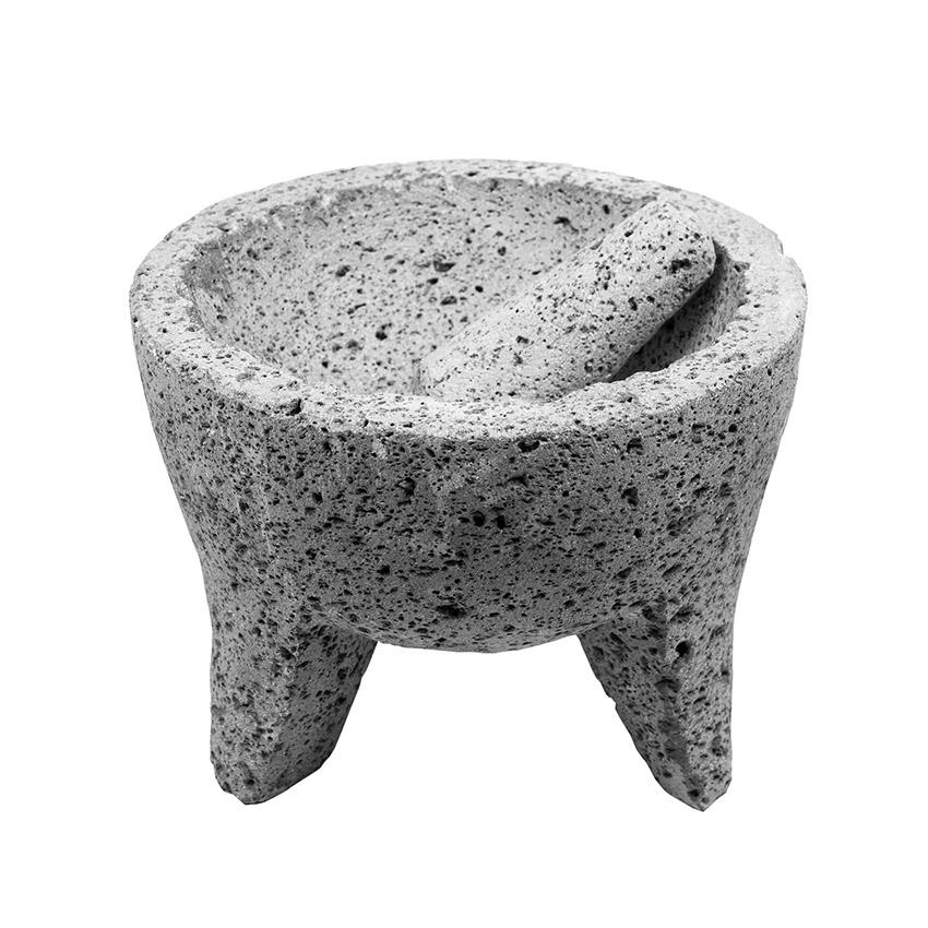 SUCOS DO BRASIL Mörser aus Vulkanstein, Ø 16cm - Molcajete Piedra Volcanica (mittelgroß)
