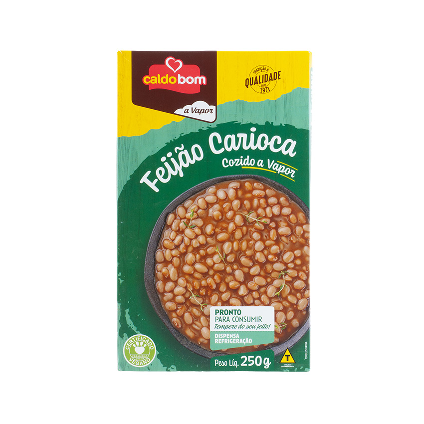 CALDO BOM Frijoles Tipo Carioca al Vapor - Feijão Carioca Cozido a Vapor, 250g