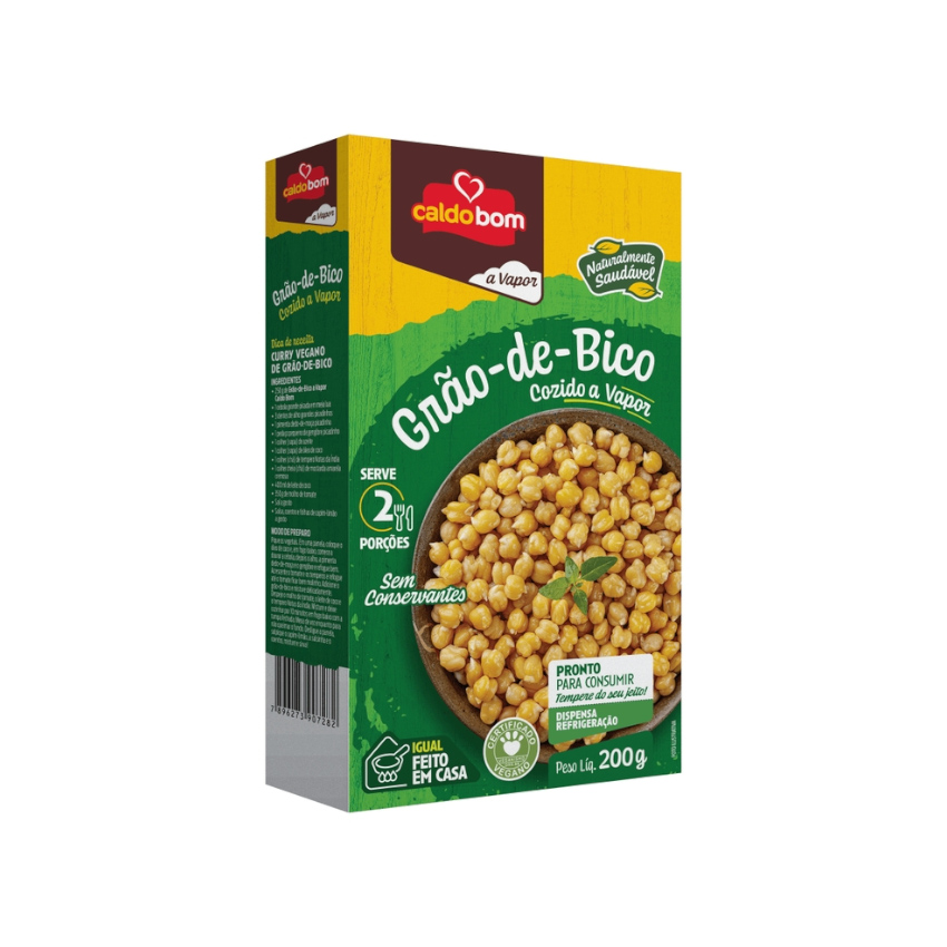 CALDO BOM Garbanzos al vapor - Grão de Bico Cozido a Vapor, 200g