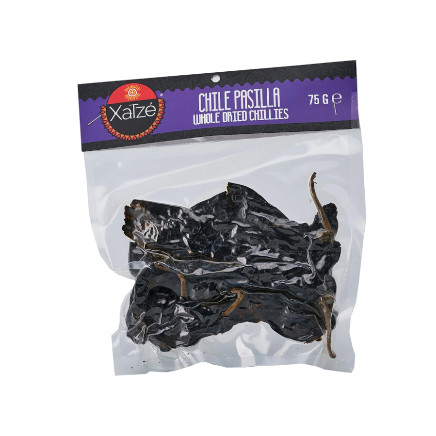 XATZÉ Getrocknete Pasilla-Chilischoten - Chile Pasilla Seco, 75g