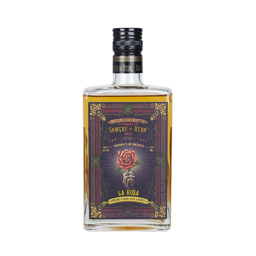SANGRE DE VIDA Loteria La Rosa -  Tequila Añejo, 350ml, 40% vol.