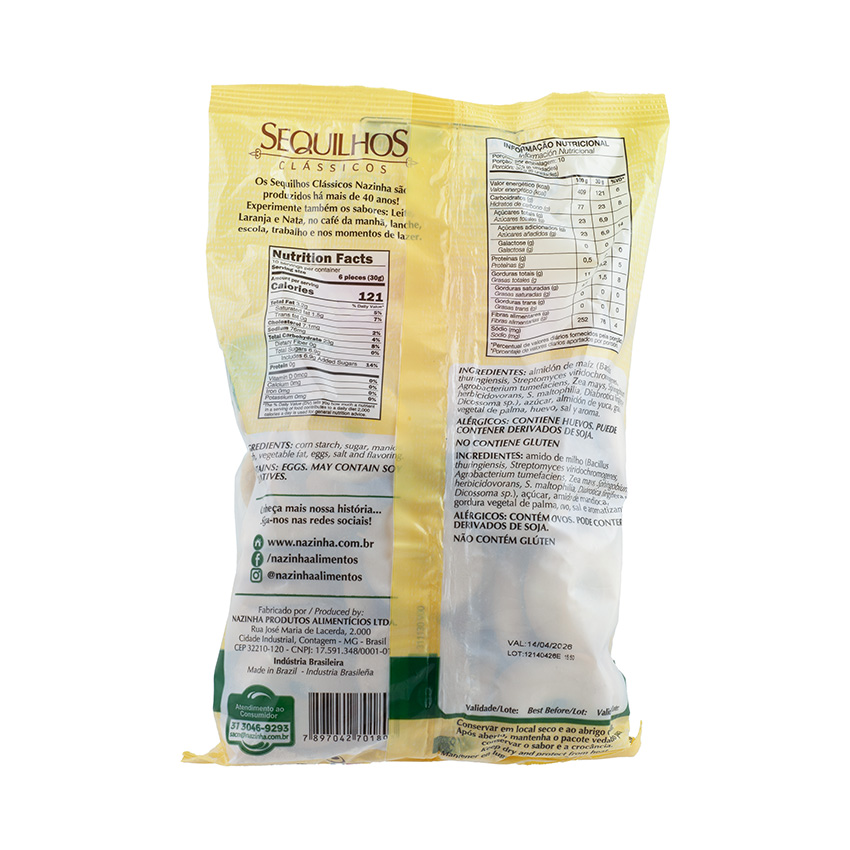 NAZINHA Kekse mit Kokosgeschmack - Sequilhos Sabor Coco, 300g