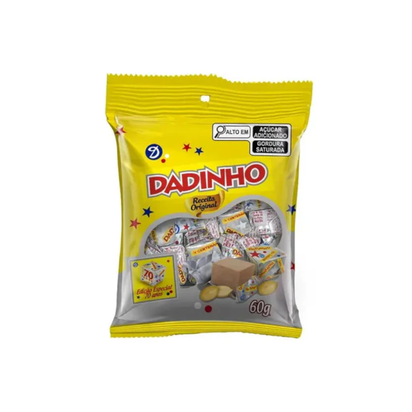 DIZIOLI Dadinho Kaubonbons Ednuss - Bala Mastigável Doce de Amendoim, 60g