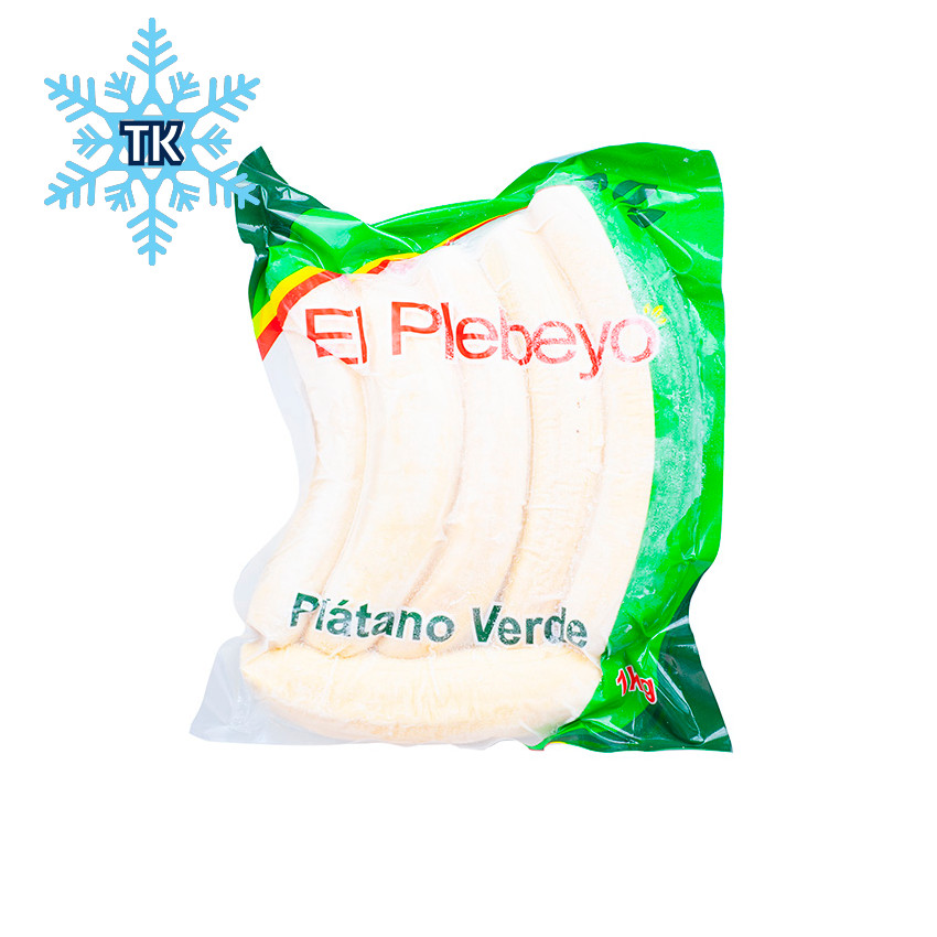EL PLEBEYO Grüne Kochbananen, tiefgefroren - Platanos Verdes Congelados, 1 kg