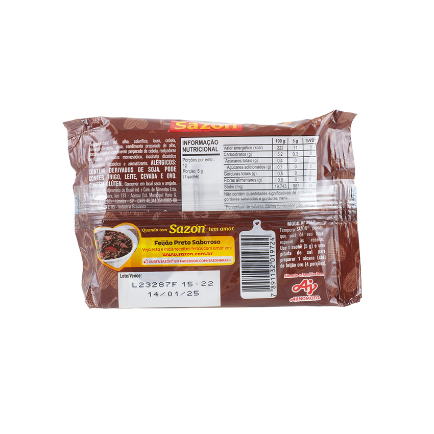 AJINOMOTO Braunes Würzsalz für Bohnen - Tempero Sazón Marrom para Feijão, 60g
