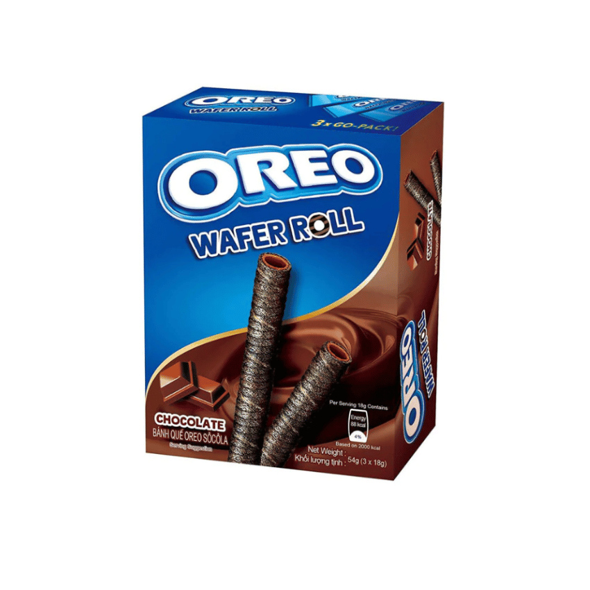 OREO Wafer Roll Chocolate - Waffelröllchen mit Schokoladencremefüllung, 54g