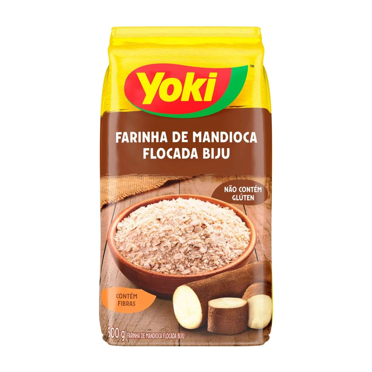 YOKI Harina de Mandioca en Copos (Harina Biju) - Farinha de Mandioca Flocada Biju, 500g