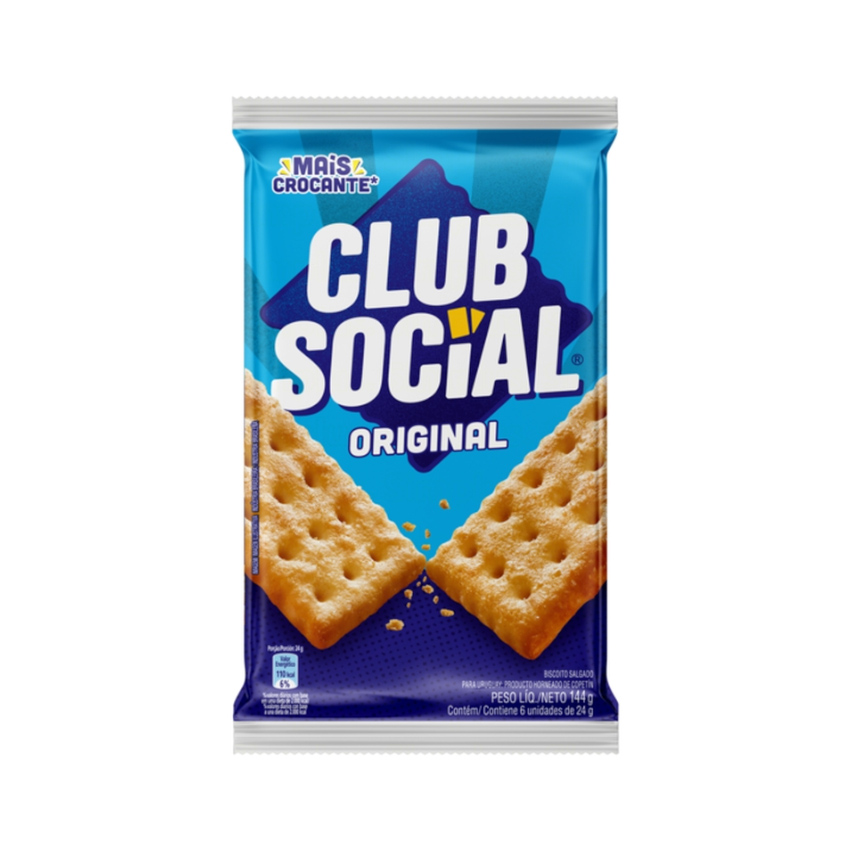 CLUB SOCIAL Original - Salzcracker - Biscoito Salgado - Galleta Salada, 144g