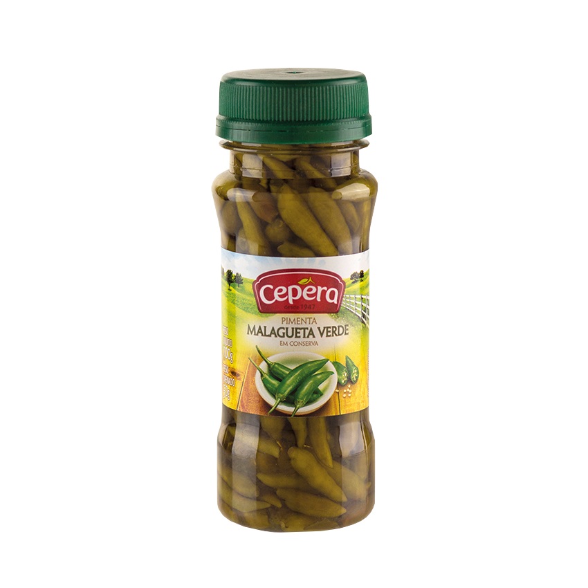 CEPÊRA Grüne Malagueta-Chilischoten - Pimenta Malagueta Verde 100g - Abtropfgewicht 50g