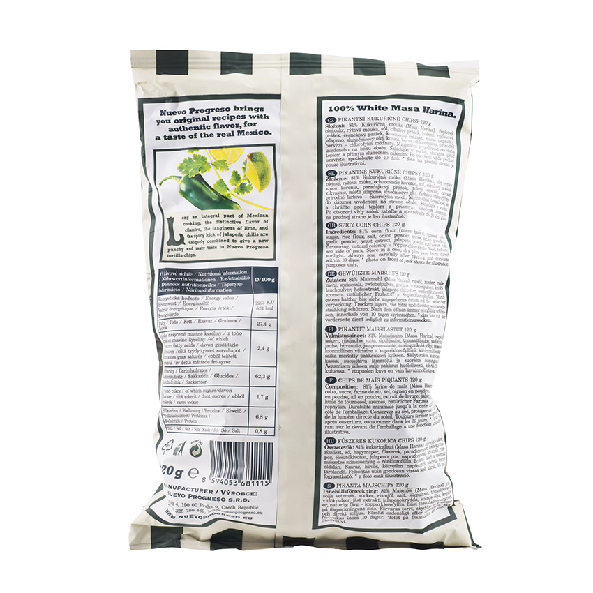 NUEVO PROGRESO Tortilla-Chips Jalapeño-Lime, 120g