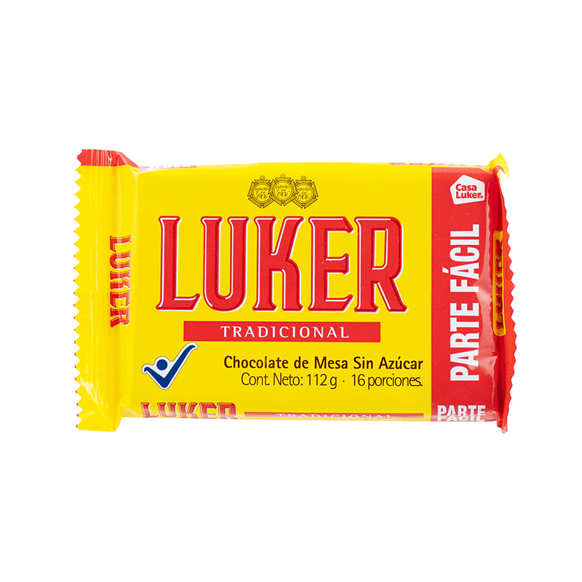 LUKER Tradicional Trinkschokolade ohne Zucker - Chocolate de Mesa Sin Azúcar, 112g