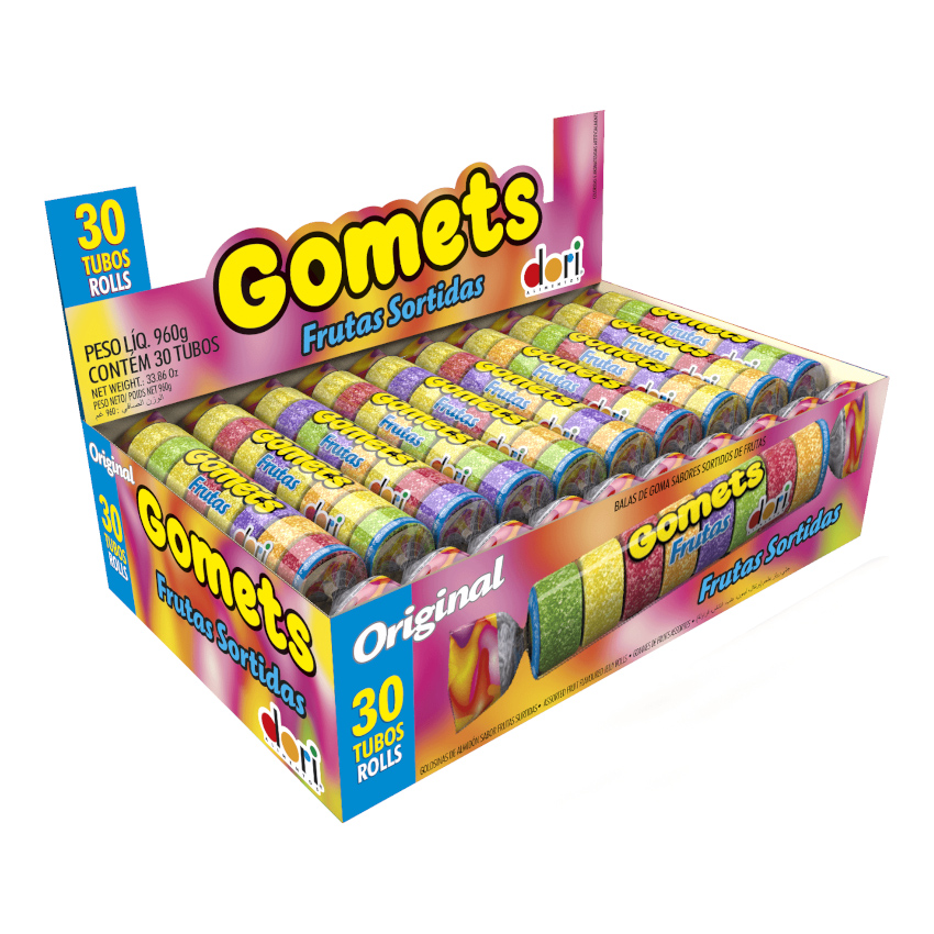 DORI Gomets Kaubonbon Fruchtmix - Balas de Goma Sabor de Frutas Sortidas, Display 960g (30 x 32g)
