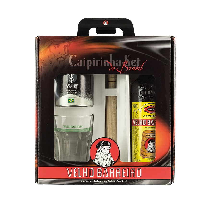 VELHO BARREIRO Caipirinha-Set Silver II Cachaça Set Silver II 700ml 39% vol.