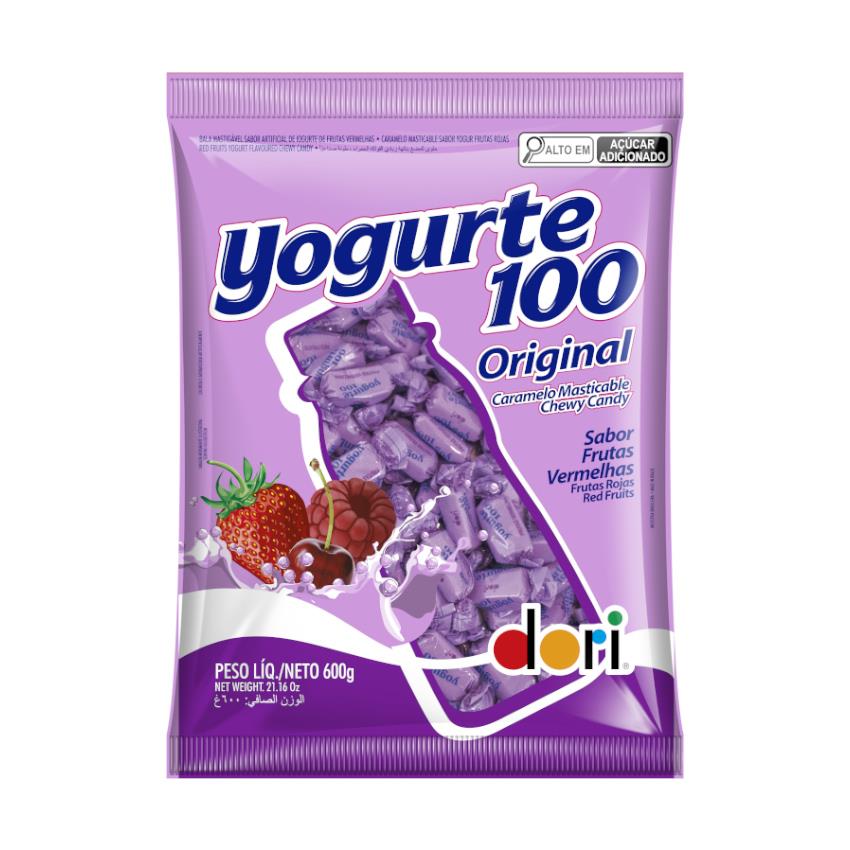 DORI Yogurte 100 Kaubonbons Rote Früchte - Bala Mastigável Sabor Frutas Vermelhas, 600g
