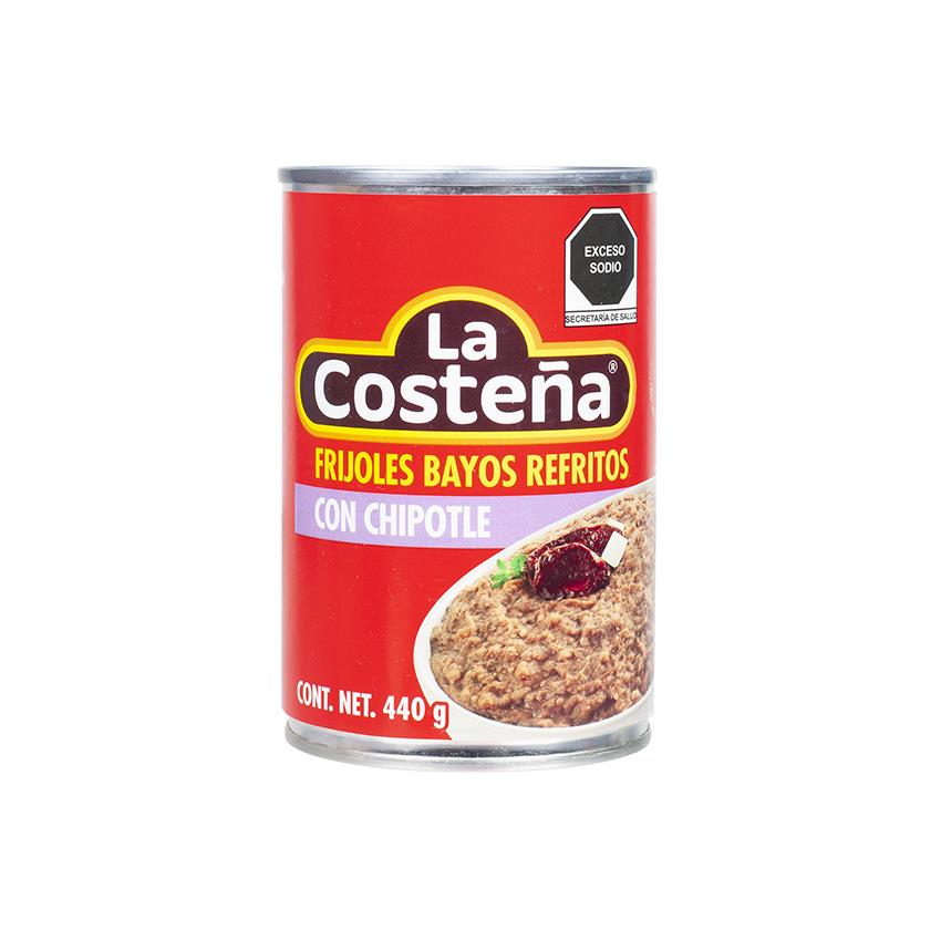LA COSTEÑA Bayo-Bohnenmus mit Chipotle-Chili - Frijoes Bayos Refritos con Chipotle, 440g