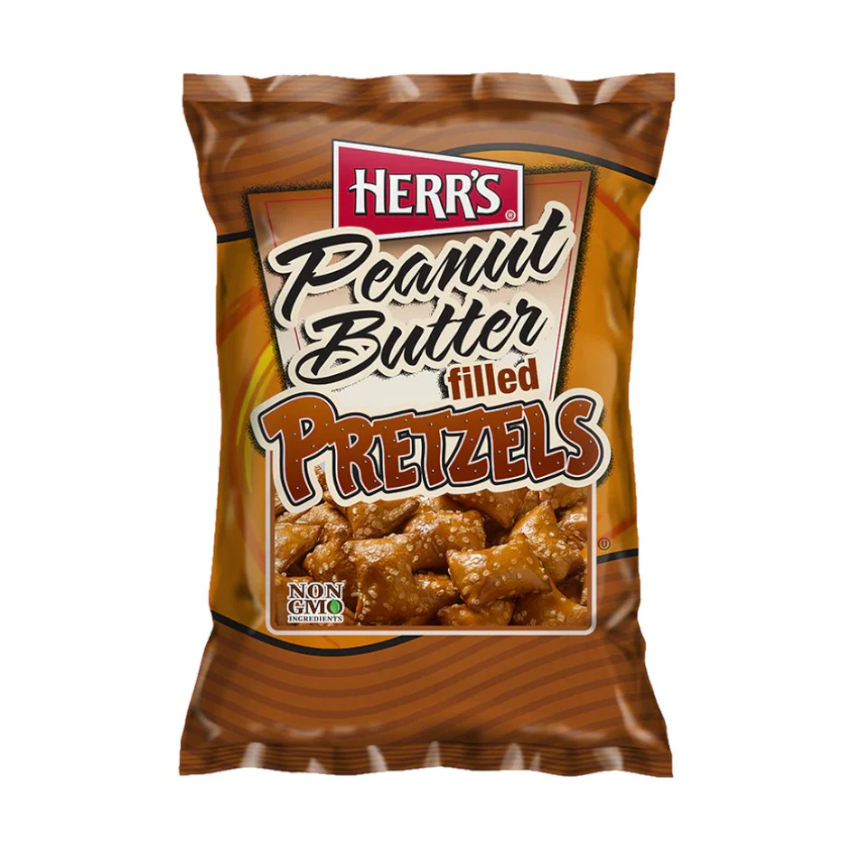 HERR´S Peanut Butter Non GMO Pretzels - Pretzels Rellenos con Mantequilla de Cacahuete (sin OGM), 113,4g
