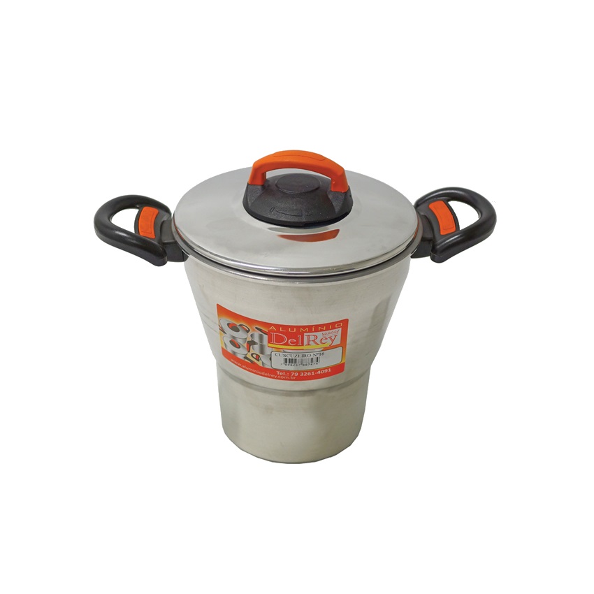 DEL REY (Nr. 16) Aluminium-Couscous-Topf Cuzcuzeiro de Alumínio Polido 2,3 l,.