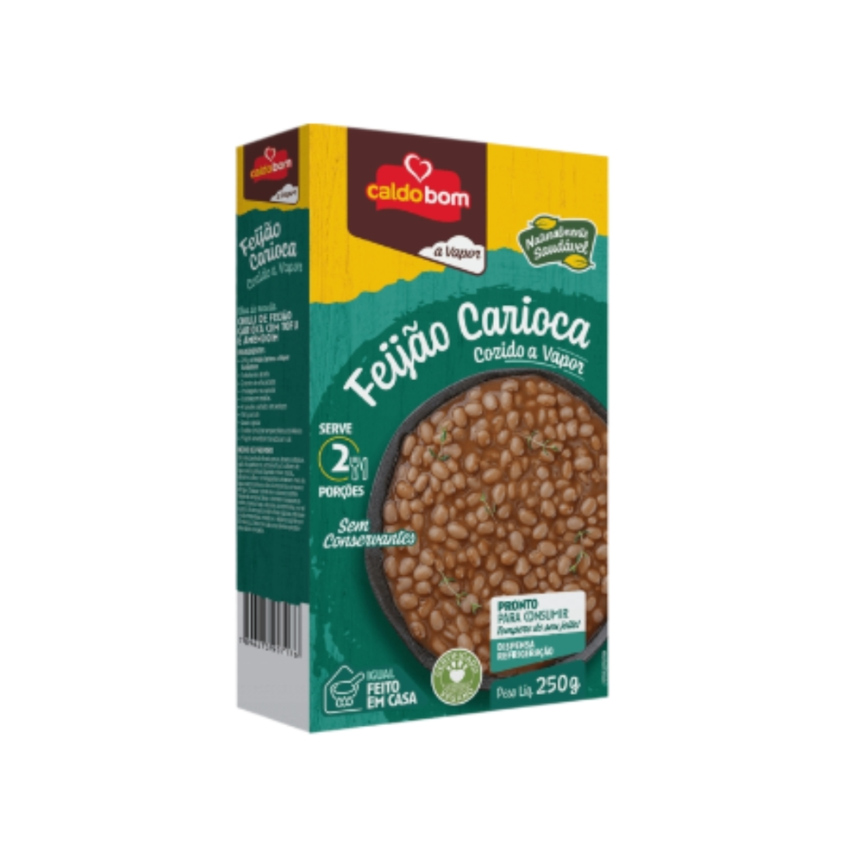 CALDO BOM Frijoles Tipo Carioca al Vapor - Feijão Carioca Cozido a Vapor, 250g