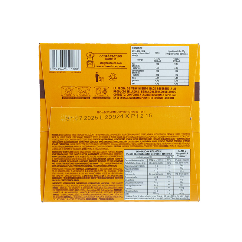 BAUDUCCO Panettone Clássico, 400g
