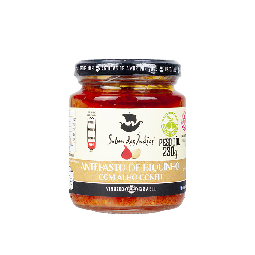 SABOR DAS INDIAS Chilipaste mit Knoblauch - Antepasto de Biquinho com Alho, 230g
