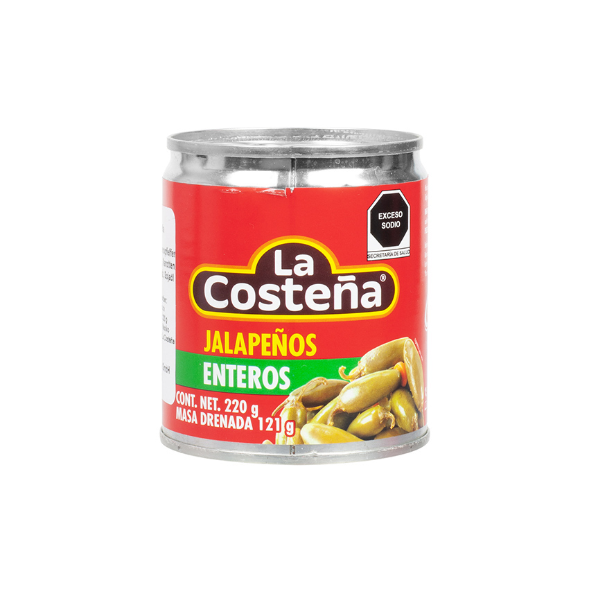 LA COSTEÑA Ganze Jalapeño-Chilis - Jalapeños Enteros, 220g - Abtropfgewicht 121g
