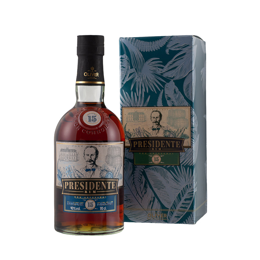 PRESIDENTE Brauner Rum - 15 Años Ron Artesanal, 700ml, 40% vol