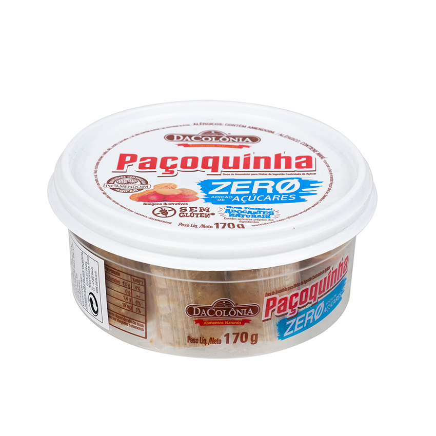 DACOLONIA Feiner Erdnuss-Riegel Zero Zucker- Paçoquinha Rolha Zero, 170g