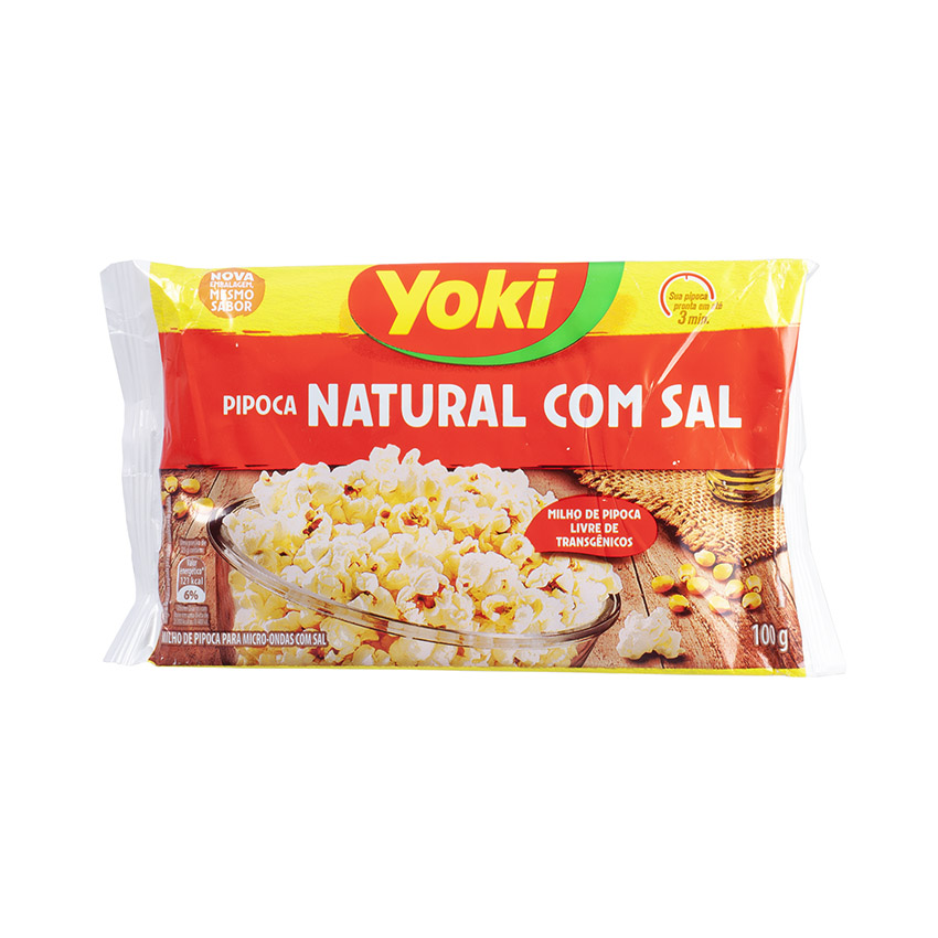 YOKI Mikrowellen-Popcorn, salzig Pipoca para Micro-Ondas Natural com Sal 100g