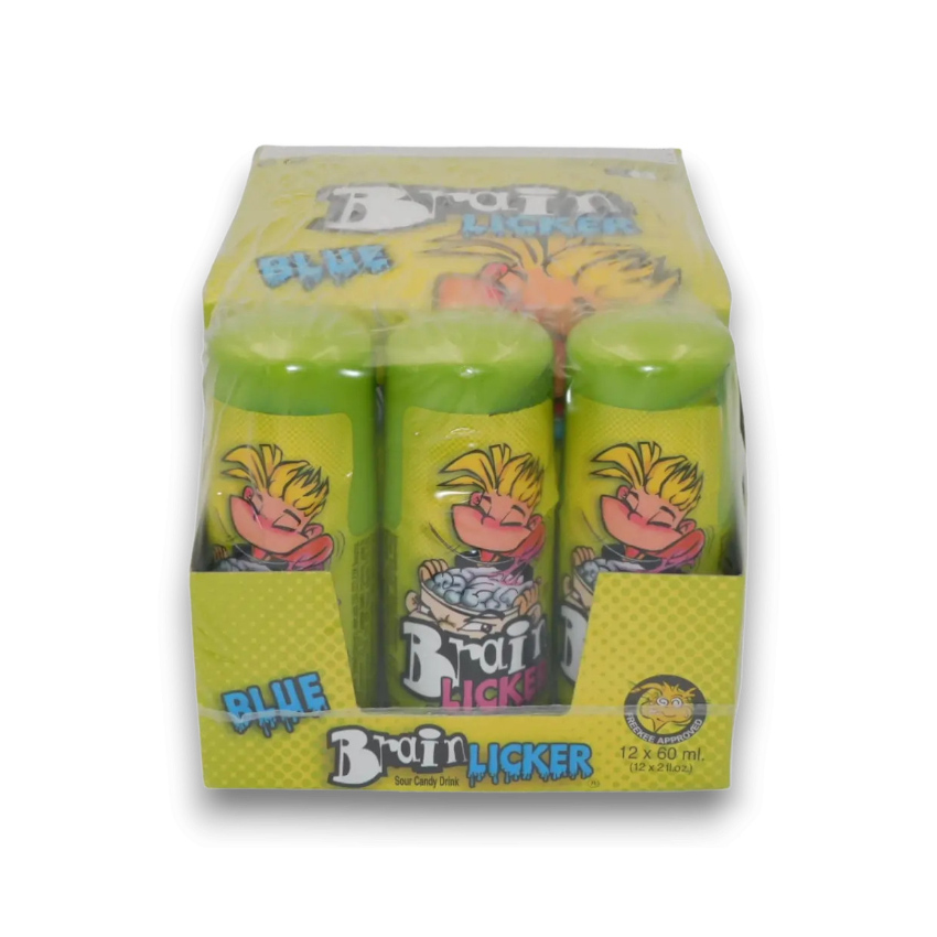 MEGA BRAIN LICKER Blue Sour Candy Drink - Flüssige Sauersüßigkeit mit Roller, 2,16 kg
