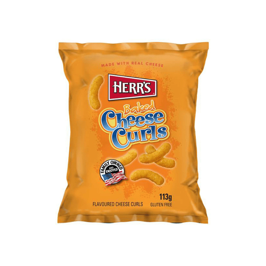 HERR´S Baked Cheese Flavored Curls - Gebackener Maissnack, 113g
