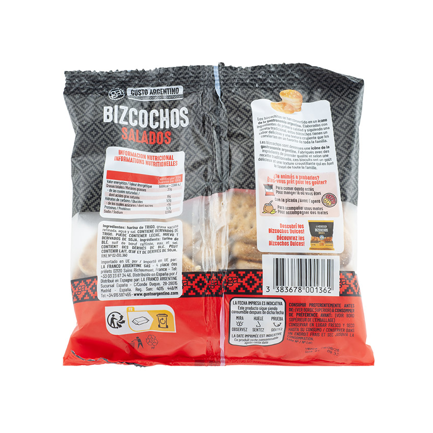 GUSTO ARGENTINO Salzige Kekse - Bizcochos Salados, 200g