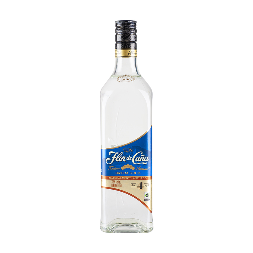 FLOR DE CAÑA Extra-Seco - Weißer Rum, 4 Jahre, 700ml, 37,5% vol.