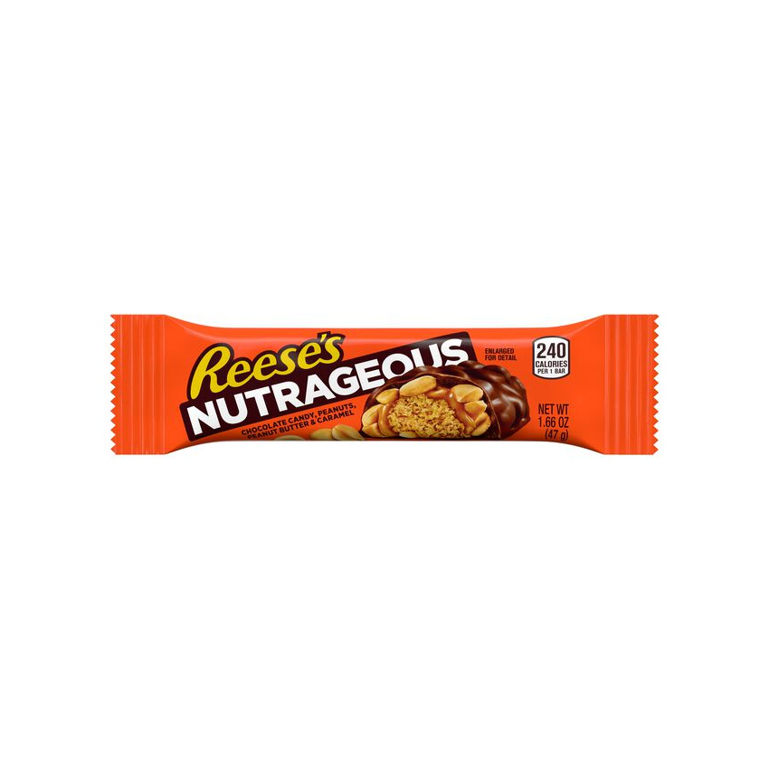 REESE´S Nutrageous Erdnussbutter-Karamell- -Schokorigel, Display 846g (18 x 42g) MHD 26.08.26