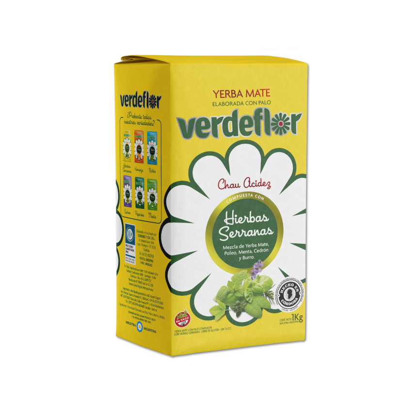 VERDEFLOR Hierbas Serranas - Yerba Mate, 1kg