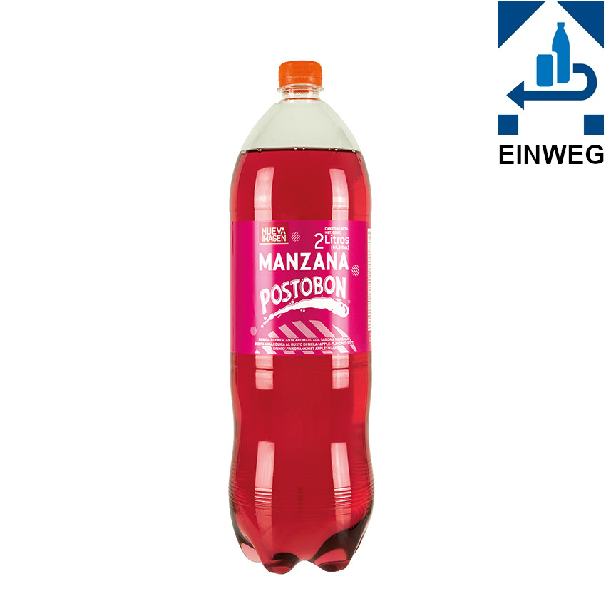 POSTOBON Manzana - Apfel-Erfrischungsgetränk -DPG- Gaseosa Manzana, PET 2 L