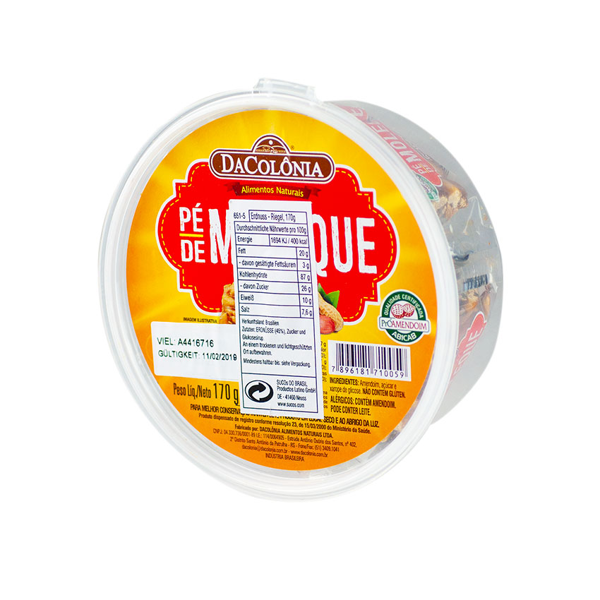 DACOLONIA Erdnuss-Riegel - Pé de Moleque, 170g