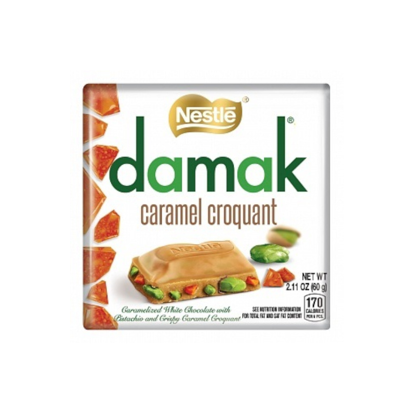 NESTLÉ Damak Caramel Croquant - Schokoladenriegel mit Pistazien und Karamell-Krokant, 360g