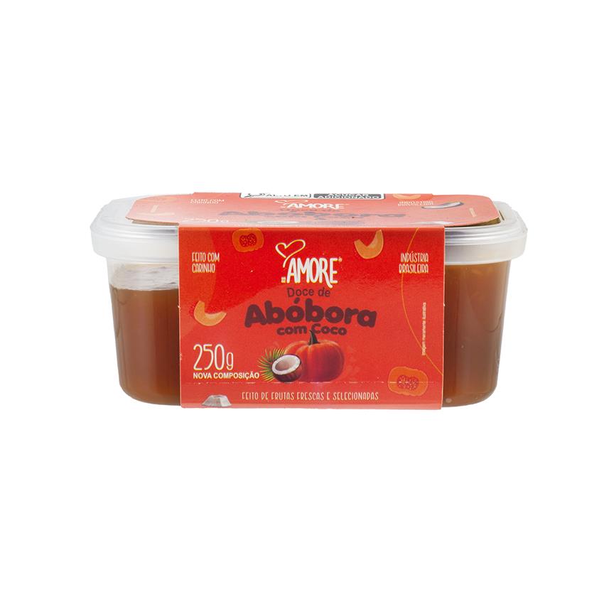 AMORE Kürbis-Kokos-Dessert, schnittfest - Doce de Abóbora com Coco de Corte, 250g - MHD 31.07.2026