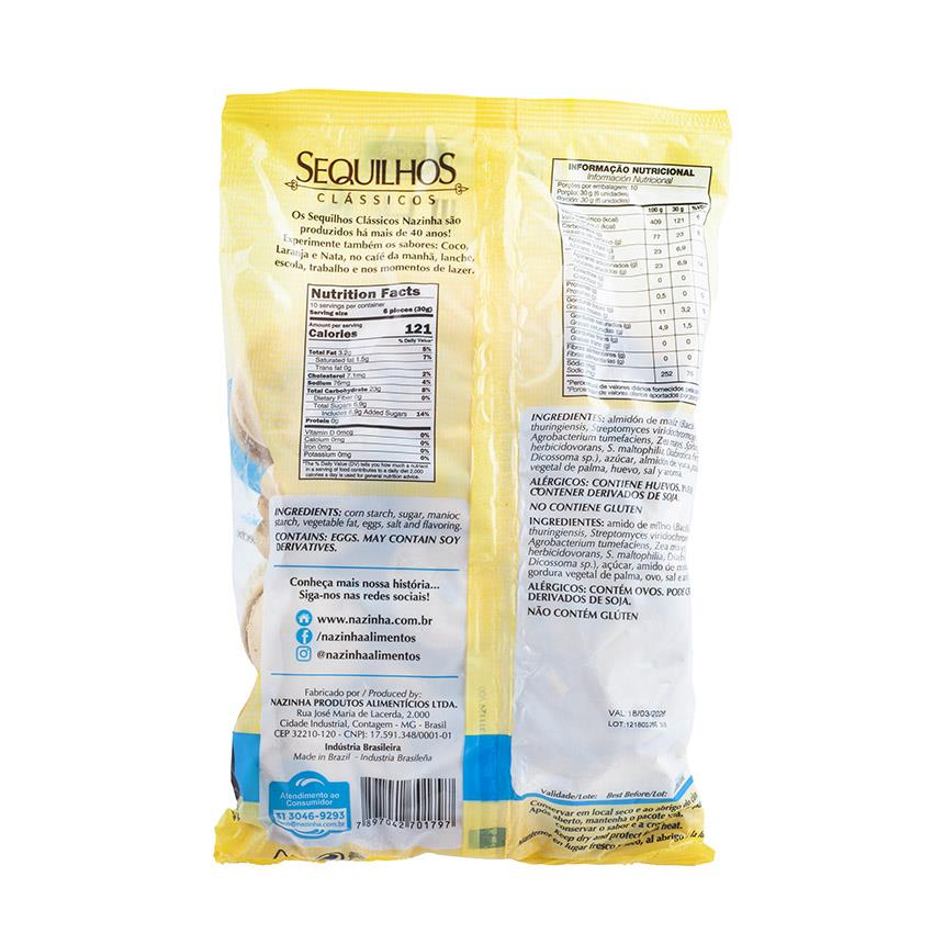 NAZINHA Kekse mit Milchgeschmack - Sequilhos Sabor Leite, 300g